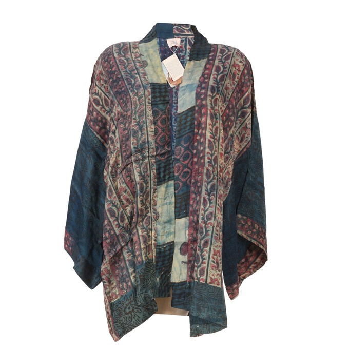 If Saris Could Talk Kimono- Indigo Overdye C from Loft & Daughter