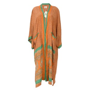 If Saris Could Talk Maxi Kimono- Peach Paisley Pop from Loft & Daughter