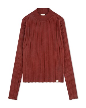 Ribbed Collared Longsleeve maroon from Matona