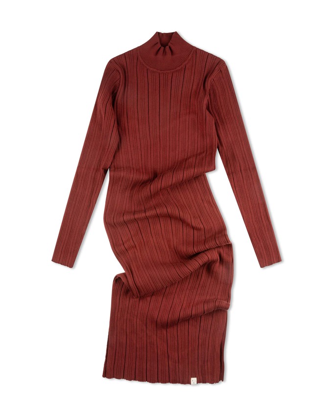 Ribbed Dress maroon from Matona