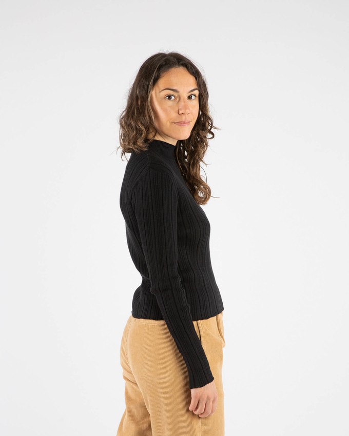 Ribbed Collared Longsleeve onyx from Matona