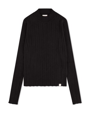 Ribbed Collared Longsleeve onyx from Matona