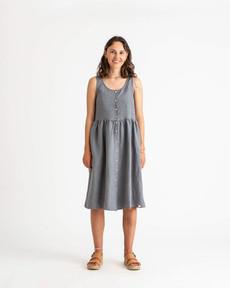 Gathered Dress storm blue via Matona