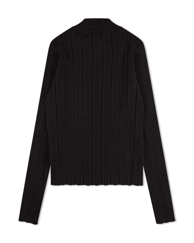 Ribbed Collared Longsleeve onyx from Matona