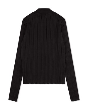Ribbed Collared Longsleeve onyx from Matona