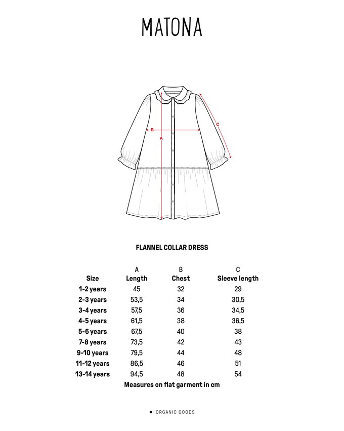 Flannel Collar Dress plaid check from Matona