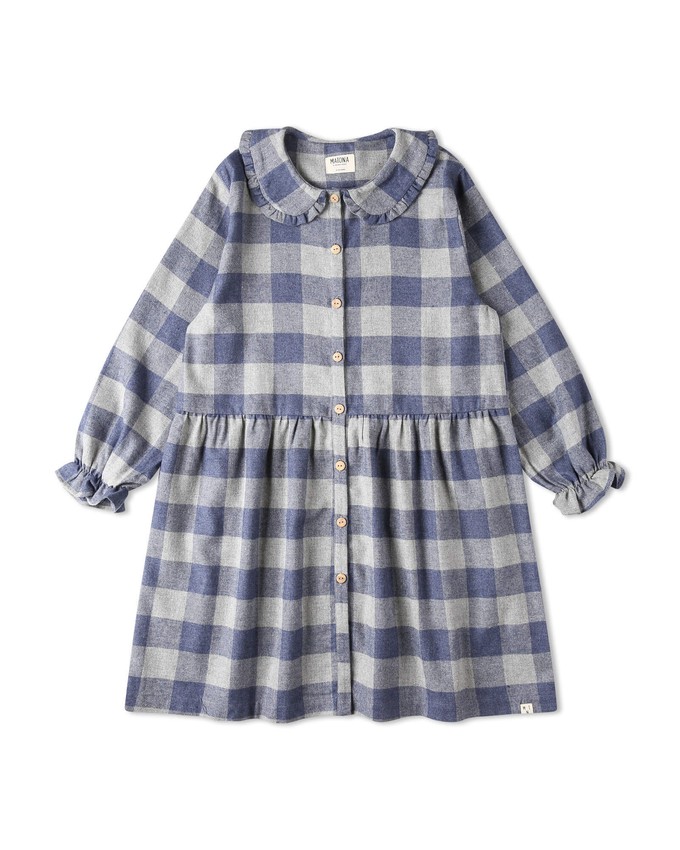 Flannel Collar Dress plaid check from Matona