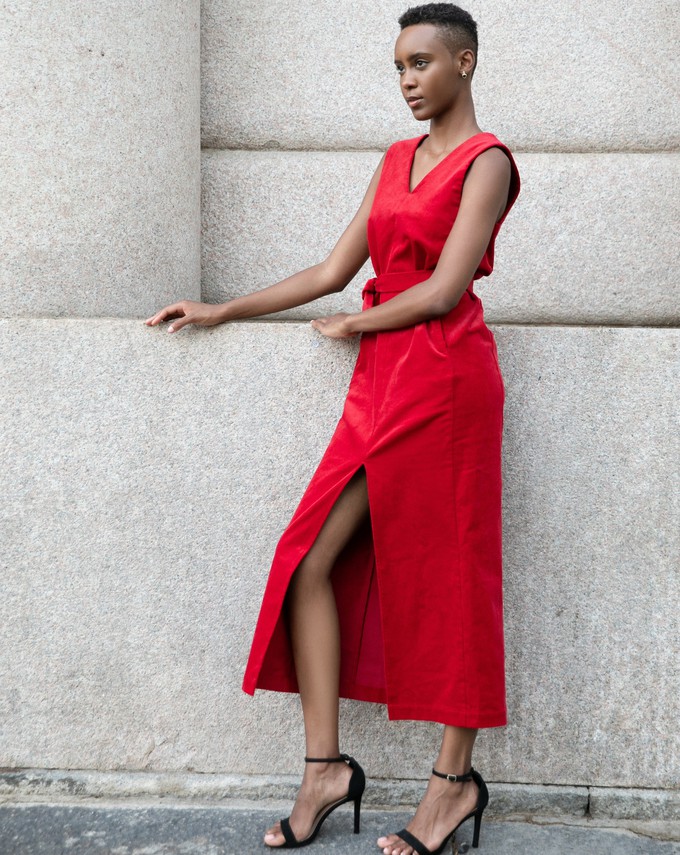 Iggy dress Corduroy red - Last size: 40 from Mon Col Anvers