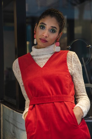 Iggy dress Corduroy red - Last size: 40 from Mon Col Anvers