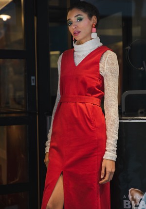 Iggy dress Corduroy red - Last size: 40 from Mon Col Anvers