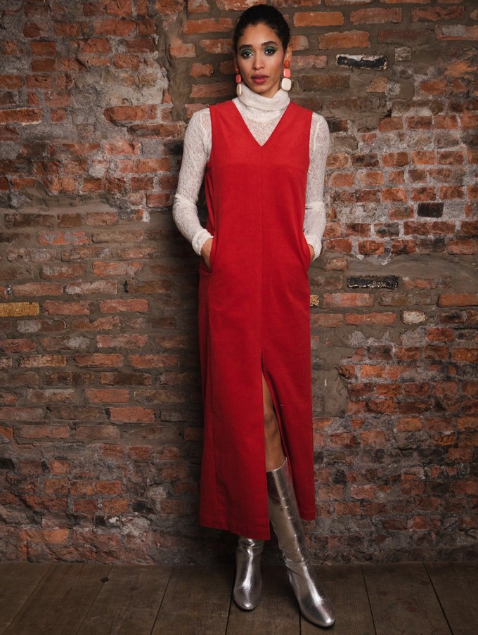 Iggy dress Corduroy red - Last size: 40 from Mon Col Anvers