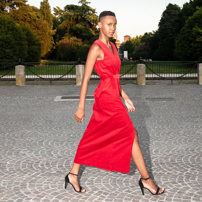 Iggy dress Corduroy red - Last size: 40 from Mon Col Anvers