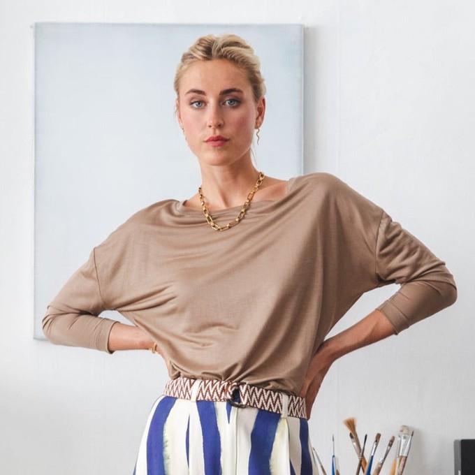 Pia pull Coffee (lyocell) from Mon Col Anvers