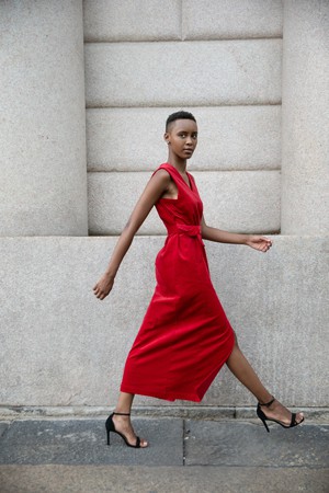 Iggy dress Corduroy red - Last size: 40 from Mon Col Anvers