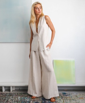 Clay pants Linen - Last size: 42 from Mon Col Anvers
