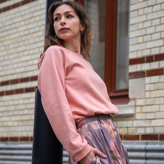 Sweater Lobster pink Organic cotton from Mon Col Anvers