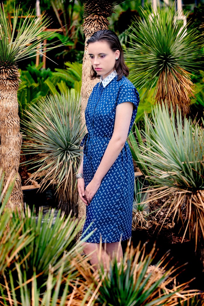 Summer Dress Navy palmtree - Last size: 38 from Mon Col Anvers