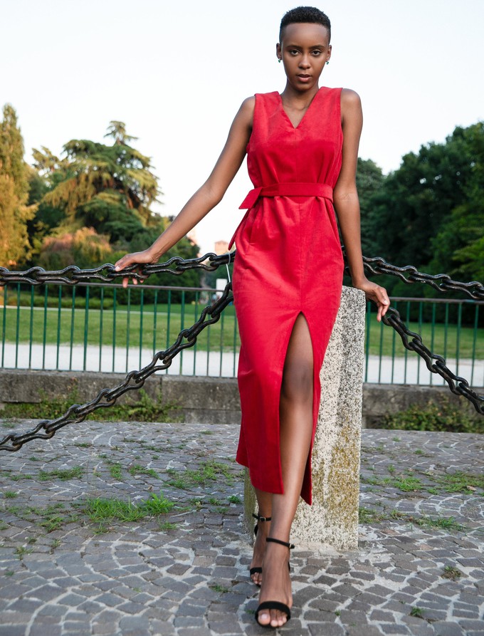 Iggy dress Corduroy red - Last size: 40 from Mon Col Anvers