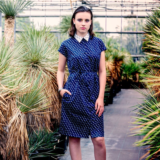 Summer Dress Navy palmtree - Last size: 38 from Mon Col Anvers