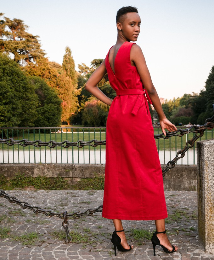 Iggy dress Corduroy red - Last size: 40 from Mon Col Anvers