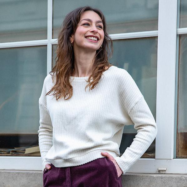 Pia pull Ecru knit from Mon Col Anvers