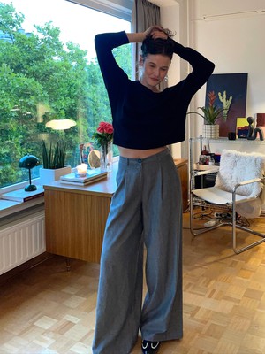 Clio pants Twill grey from Mon Col Anvers Clio pants Twill grey from Mon Col Anvers