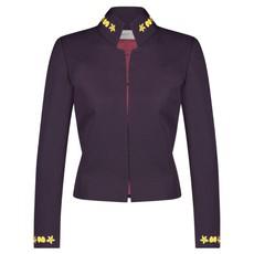 FLOWER EMBROIDERED GABARDINE JACKET via MONIQUE SINGH