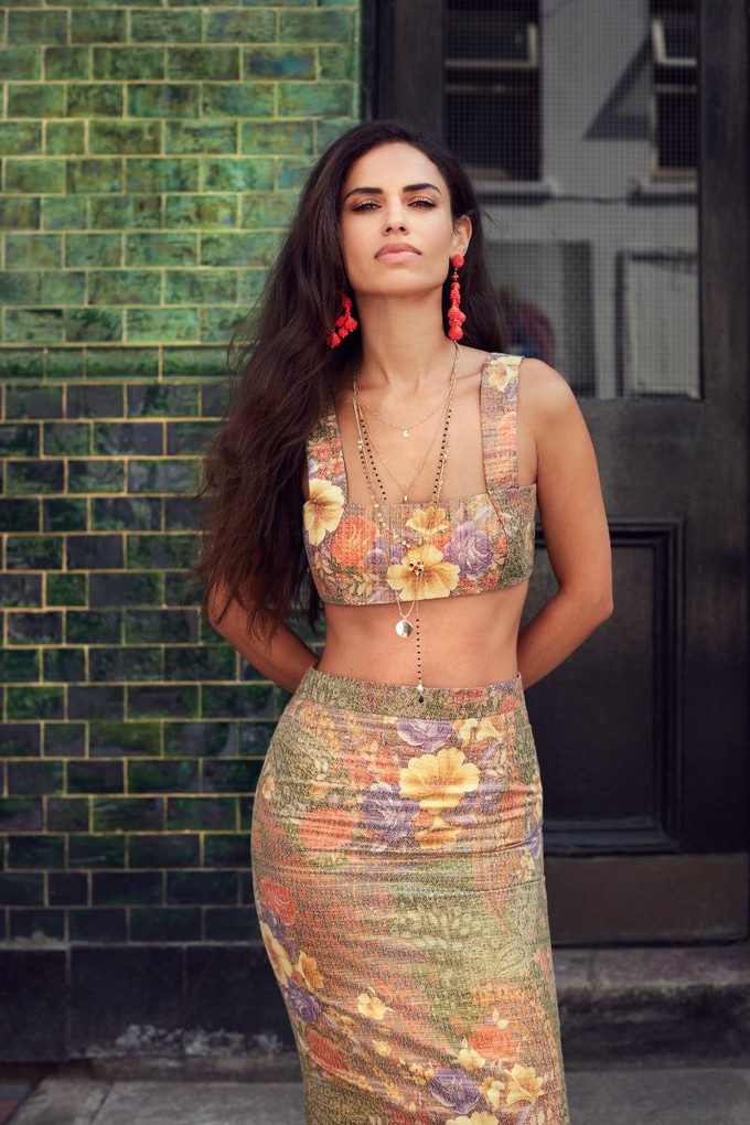 ETHEREAL FLORAL JACQUARD CROP TOP from MONIQUE SINGH