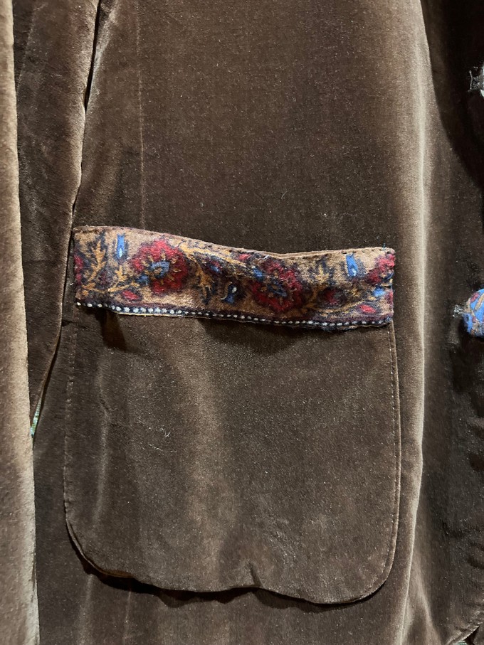 Brown Velvet Upcycled Blazer from MPIRA