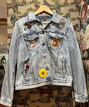 Upcycled Denim Jacket With Badges from MPIRA
