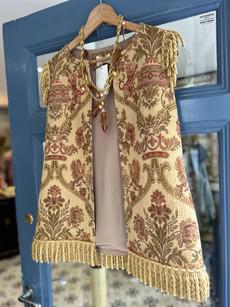 Upcycled Tapestry fringe waistcoat Jacket via MPIRA