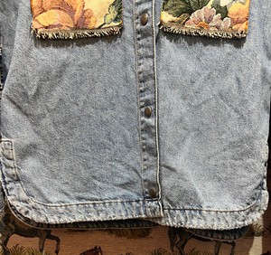 Upcycled Loose Denim Jacket With Tapestry from MPIRA