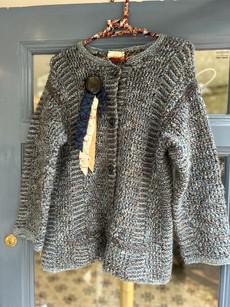 Handknitted Pure Wool Upcycled Cardigan Knitwear via MPIRA