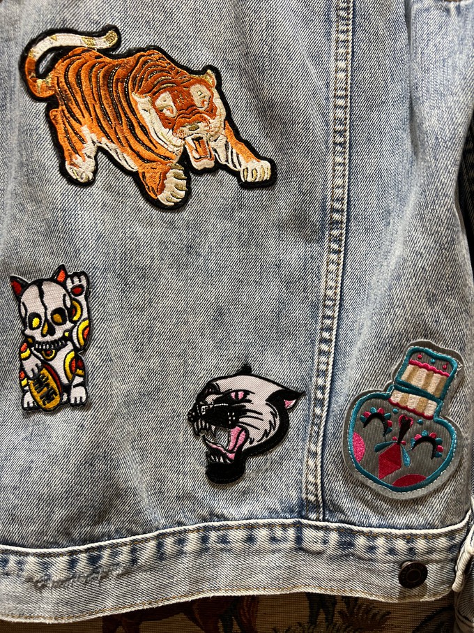 Upcycled Denim Jacket With Badges from MPIRA