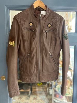 Upcycled Brown Faux Leather Casual Jacket from MPIRA