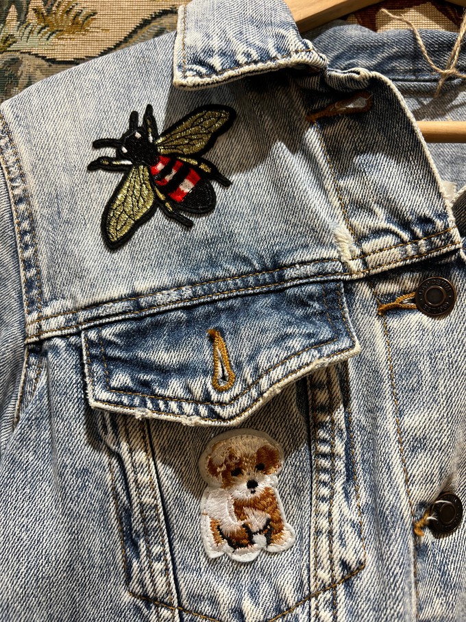 Upcycled Denim Jacket With Badges from MPIRA