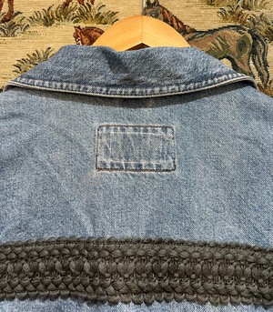 Upcycled Loose Denim Jacket With Tapestry from MPIRA