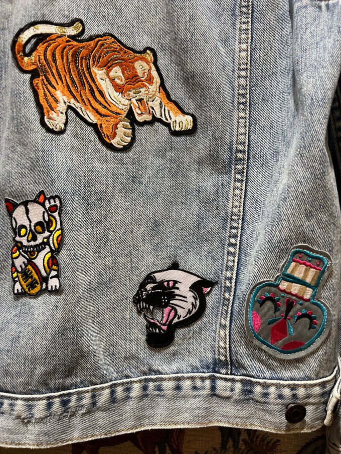 Upcycled Denim Jacket With Badges from MPIRA