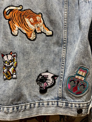 Upcycled Denim Jacket With Badges from MPIRA