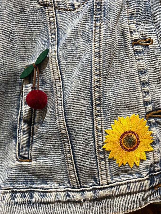 Upcycled Denim Jacket With Badges from MPIRA