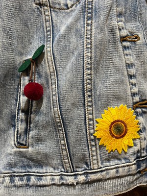 Upcycled Denim Jacket With Badges from MPIRA