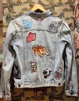 Upcycled Denim Jacket With Badges from MPIRA