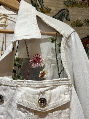 Upcycled White Denim Laced Jacket from MPIRA