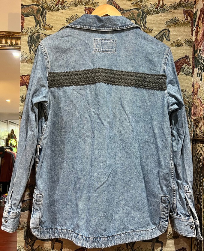 Upcycled Loose Denim Jacket With Tapestry from MPIRA