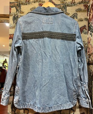 Upcycled Loose Denim Jacket With Tapestry from MPIRA