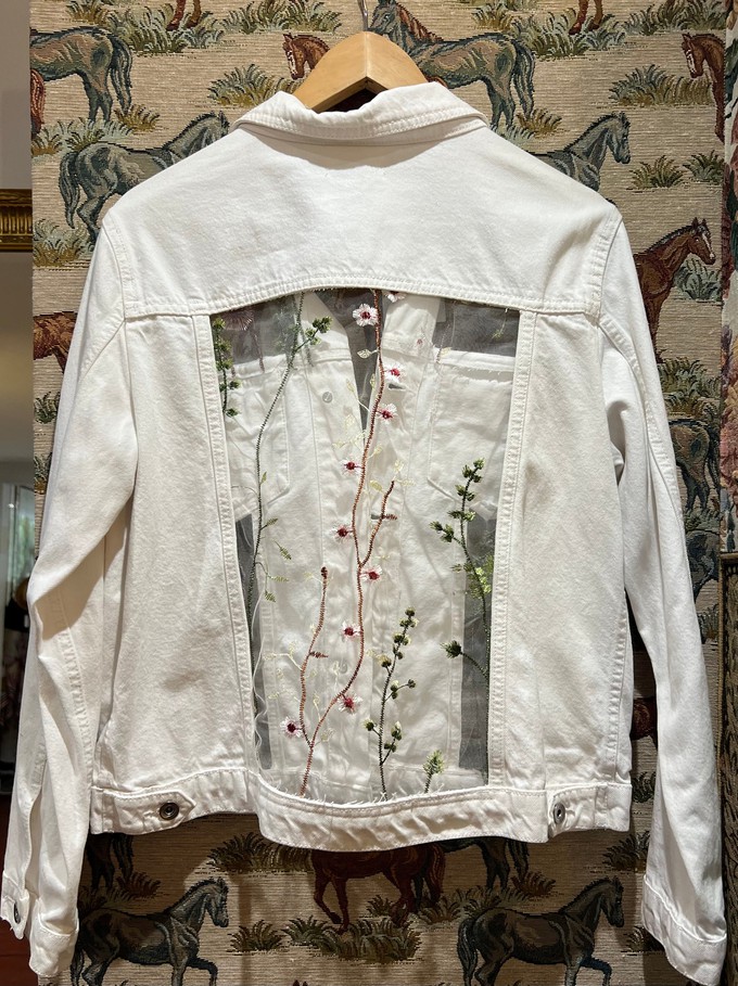 Upcycled White Denim Laced Jacket from MPIRA