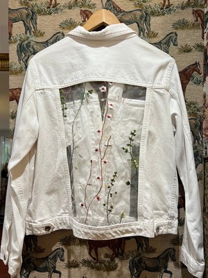 Upcycled White Denim Laced Jacket from MPIRA