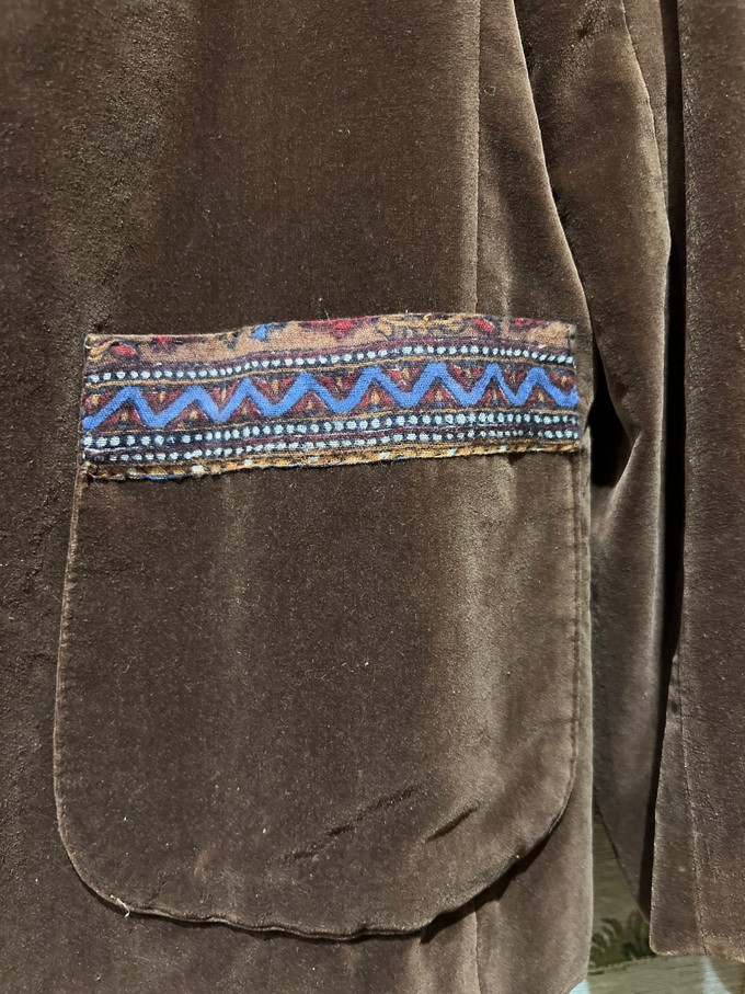 Brown Velvet Upcycled Blazer from MPIRA