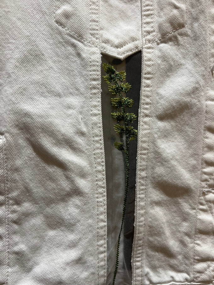 Upcycled White Denim Laced Jacket from MPIRA