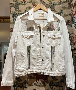 Upcycled White Denim Laced Jacket from MPIRA